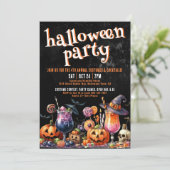 Kostuums en cocktails Volwassen Halloween Party Kaart (Staand voorkant)