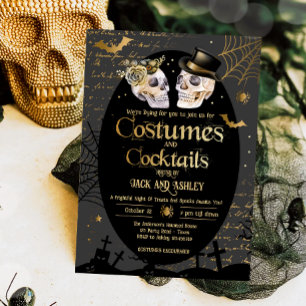 Kostuums en Cocktails Volwassen Halloween Party Kaart
