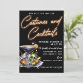 Kostuums en Cocktails Volwassen Schedel Halloween  Kaart (Staand voorkant)