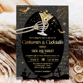 Kostuums en Cocktails Volwassenen Halloween Feest Kaart