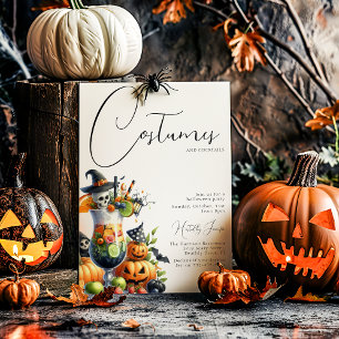 Kostuums en cocktails volwassenen Halloween-feest Kaart