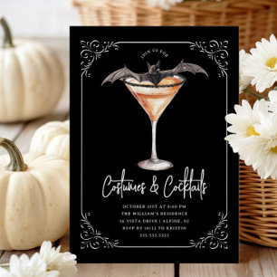 Kostuums & Martinis Halloween Party Kaart