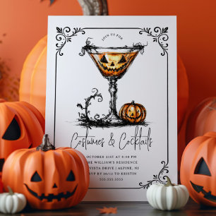Kostuums & Martinis Halloween Party Kaart