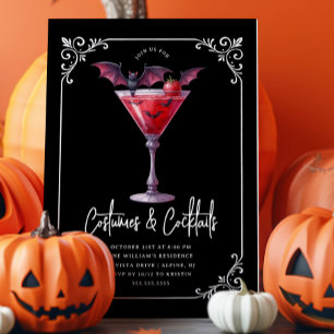 Kostuums & Martinis Halloween Party Kaart