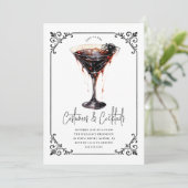 Kostuums & Martinis Halloween Party Kaart (Staand voorkant)