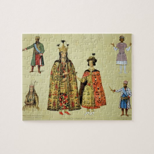 Kostuums van de 17e en 18e eeuw, bord 56 legpuzzel (Horizontaal)