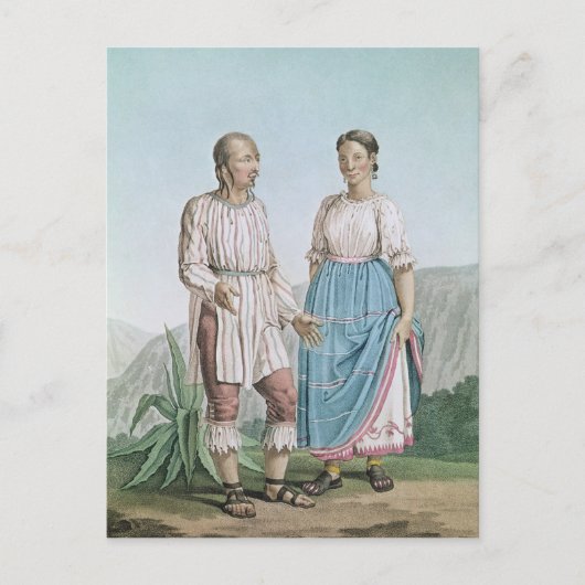 Kostuums van de Indiërs van Michouacan Briefkaart (Voorkant)