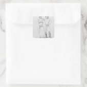 Kostuums van koks uit verschillende tijdperken vierkante sticker (Tas)