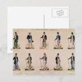 Kostuums van verschillende beroepen briefkaart (Voorkant / Achterkant)