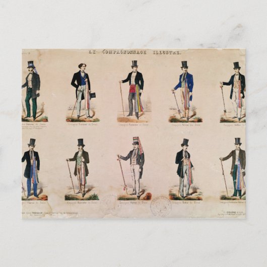 Kostuums van verschillende beroepen briefkaart (Voorkant)