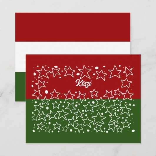 Köszi Casual Hongaarse Hartelijk dank Bedankkaart (Voorkant / Achterkant)