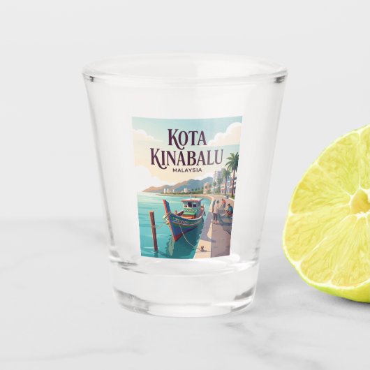 Kota Kinabalu Maleisië Shot Glas (Voorkant)