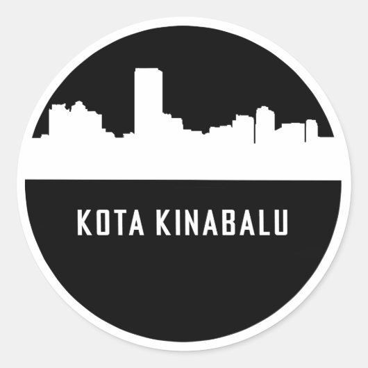 Kota Kinabalu Ronde Sticker (Voorkant)