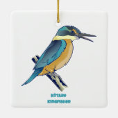 Kotare Kingfisher NZ BIRD Keramisch Ornament (Achterkant)