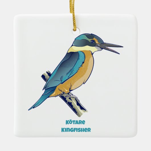 Kotare Kingfisher NZ BIRD Keramisch Ornament (Voorkant)