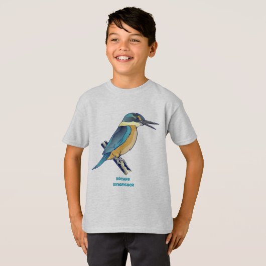 Kotare Kingfisher NZ BIRD T-shirt (Voorkant volledig)
