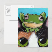Kote Frog and Tortoiseshell Cat Postcard Briefkaart (Voorkant / Achterkant)
