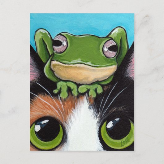 Kote Frog and Tortoiseshell Cat Postcard Briefkaart (Voorkant)