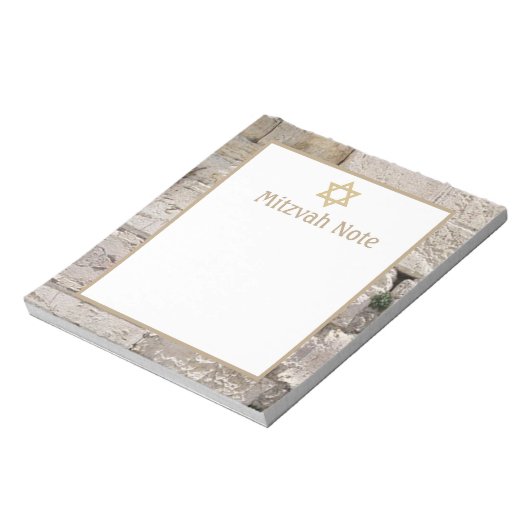 Kotel Jerusalem Stone Mitzvah merkt Notitieblok op (Linkerzijde)