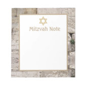 Kotel Jerusalem Stone Mitzvah merkt Notitieblok op (Voorkant)