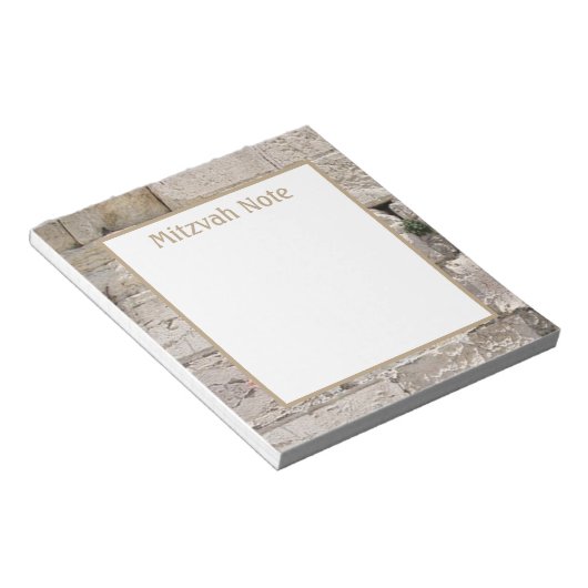 Kotel Jerusalem Stone Mitzvah merkt Notitieblok op (Schuin)