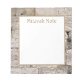 Kotel Jerusalem Stone Mitzvah merkt Notitieblok op (Voorkant)