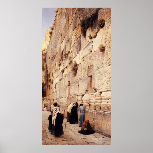 Kotel Painting by Gustav Bauernfein - Circa 1904 Poster (Voorkant)