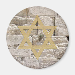 Kotel Westelijke Muur Gouden Davidster Magen Dovid Magneet