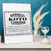 Koto-licentie Fotoplaat (Zijkant)