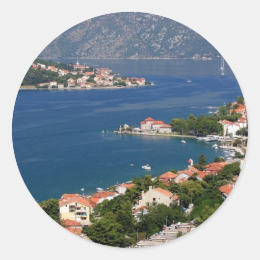 Kotor Fjord, Montenegro Ronde Sticker (Voorkant)