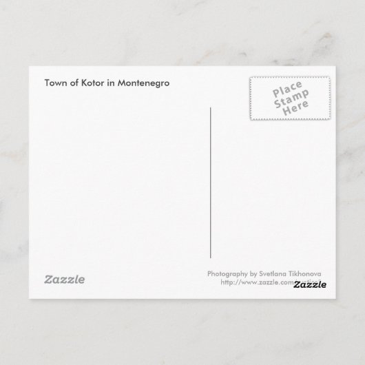 Kotor in Montenegro Briefkaart (Achterkant)