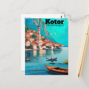 Kotor Montenegro Reis Kunst Ansichtkaart, Kotor Re Briefkaart