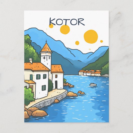 Kotor Montenegro Reizen Briefkaart (Voorkant)