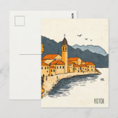 Kotor Montenegro Reizen Briefkaart (Voorkant / Achterkant)