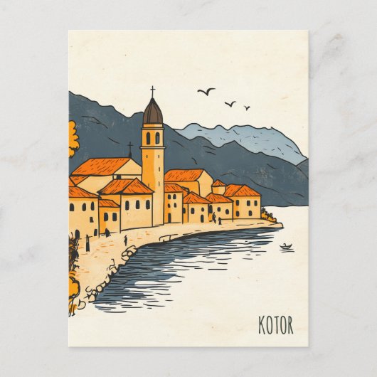 Kotor Montenegro Reizen Briefkaart (Voorkant)