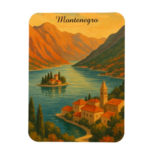 Kotorbaai Montenegro Oude Adria-kust Magneet (Verticaal)