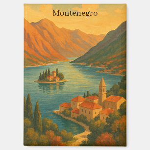 Kotorbaai Montenegro Vintage Reislandschap Magneet