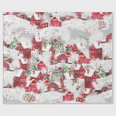 KOTTEN IN SNEEUWVINTAGE CHRISTMAS CADEAUPAPIER (Vlak)