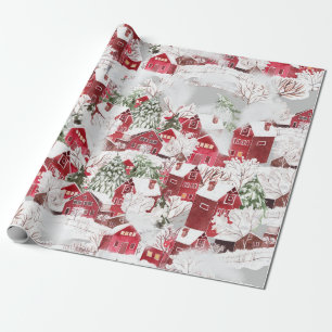 KOTTEN IN SNEEUWVINTAGE CHRISTMAS CADEAUPAPIER