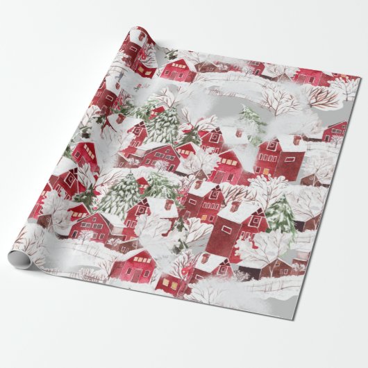 KOTTEN IN SNEEUWVINTAGE CHRISTMAS CADEAUPAPIER (Uitgerold)
