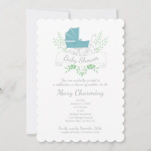 kotterjongen BABY SHOWER blauwe garnaal Kaart