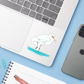 Kotuku Witte reiger Sticker (Laptop met iPhone)