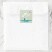 Kotuku Witte reiger Vierkante Sticker (Tas)