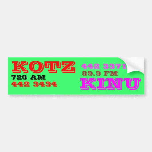 KOTZ KINU RADIO BUMPERSTICKER (Voorkant)