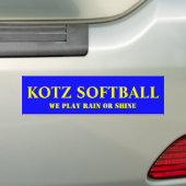 KOTZ SOFTBALL BUMPERSTICKER (Op auto)