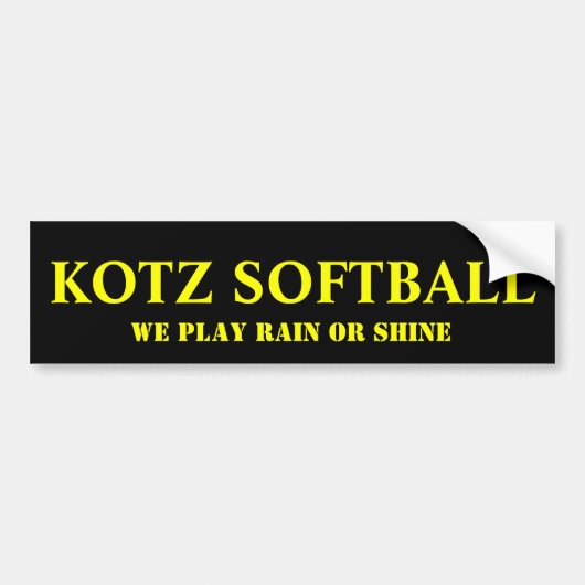 KOTZ SOFTBALL BUMPERSTICKER (Voorkant)