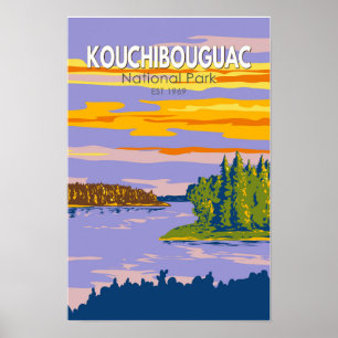 Kouchibouguac Nationaal Park Reis Kunst Vintage Poster