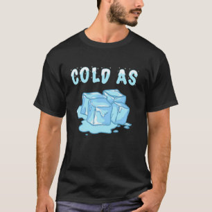 Koud als ijsblokjes sneeuwsneeuwvlokken, bevroren t-shirt
