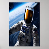 Koud bier in een ruimtepak | AI Art Poster (Voorkant)
