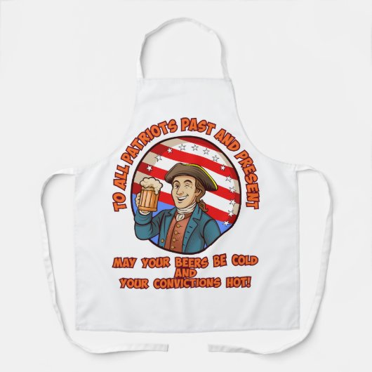 Koud bier op 4 juli schort (Voorkant)
